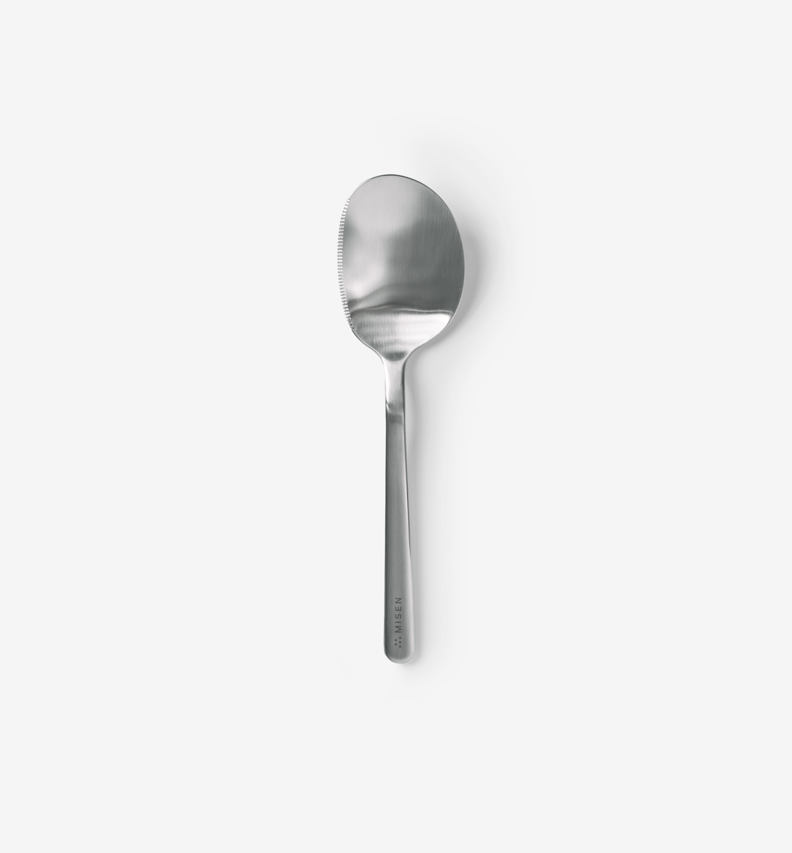 Misen stainless steel spoon with serrated edge and brushed finish