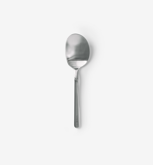 Misen stainless steel spoon with serrated edge and brushed finish